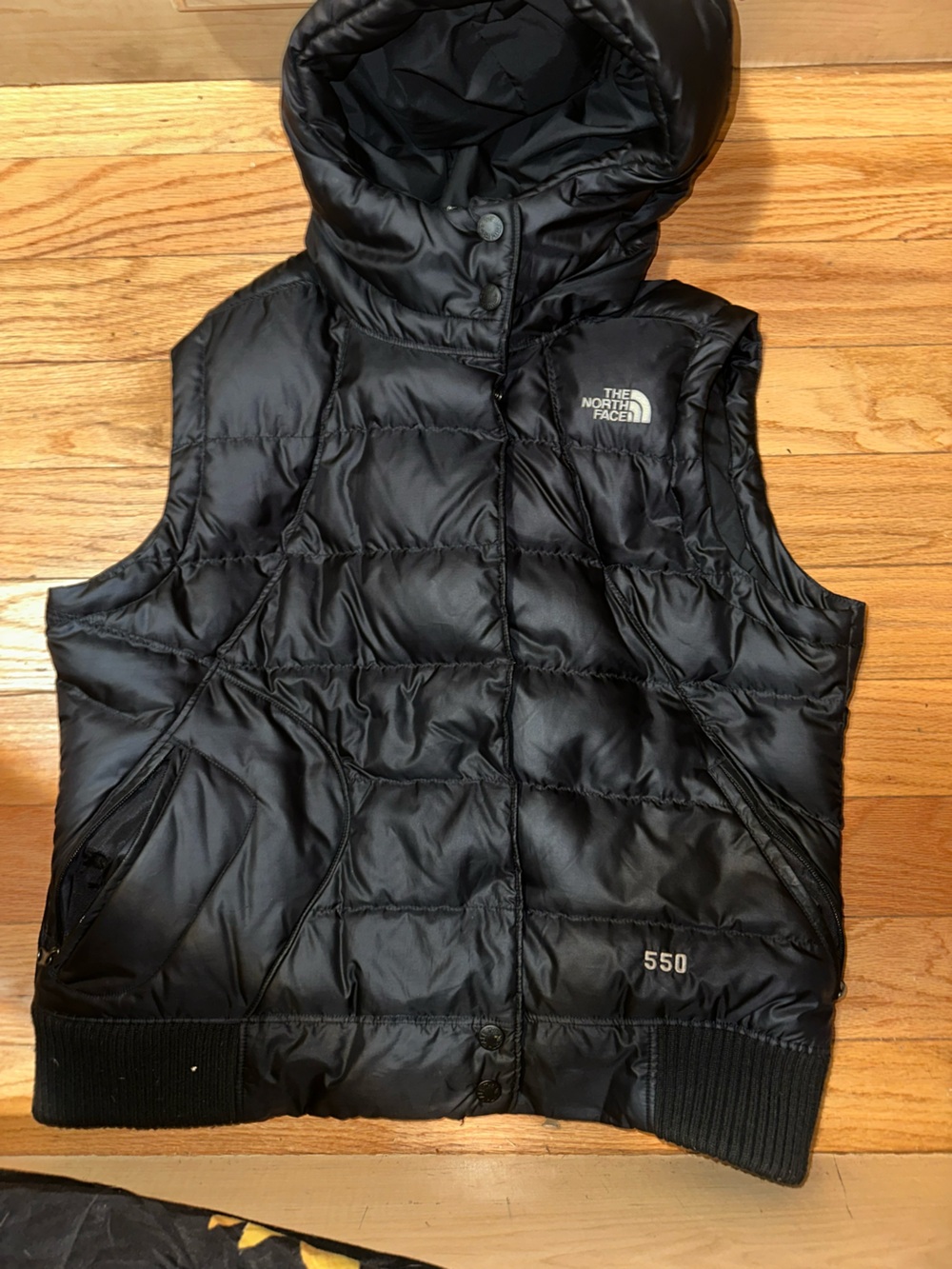 The North Face Black Quilted Puffer Vest with Logo